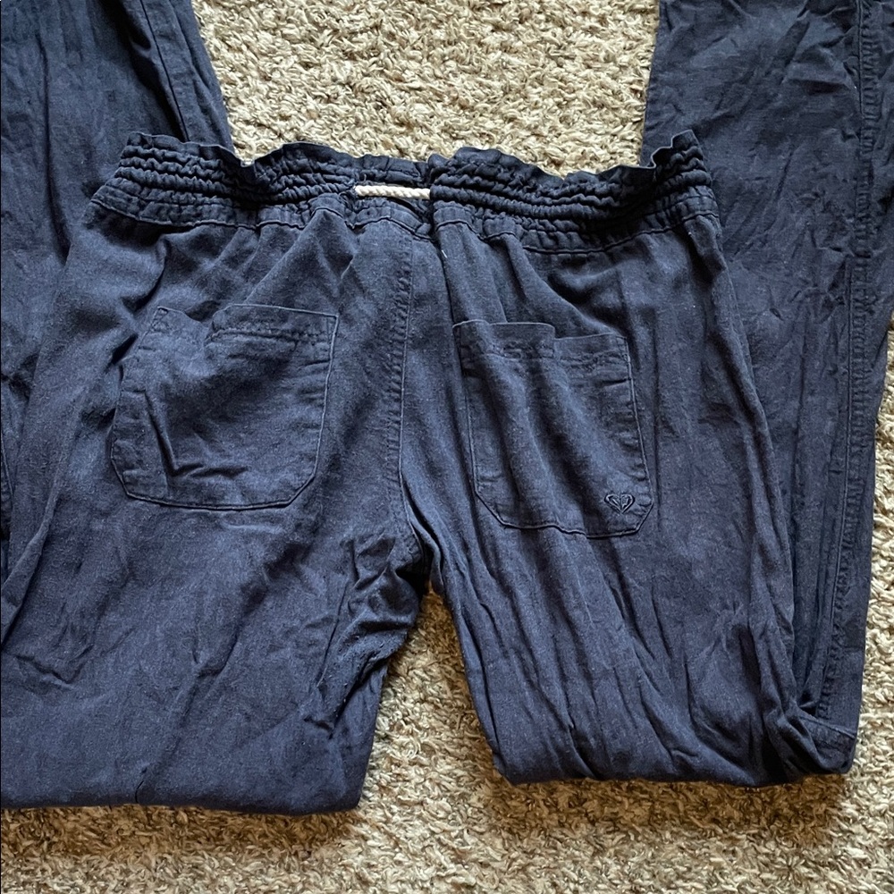 FREE with any purchase ROXY navy Oceanside pull on beach pants L - Picture 4 of 8